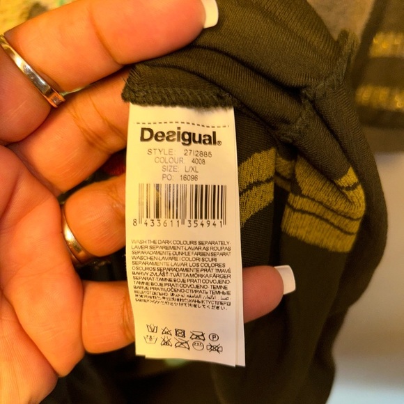 Desigual dress - brown long sleeve full stretch knit inside out look - Picture 8 of 10